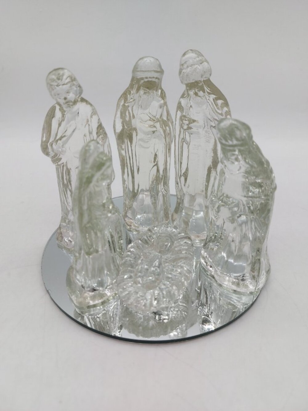 Windsor Collection Glass Nativity Scene Set 6 Pieces with Mirror Base Christmas*